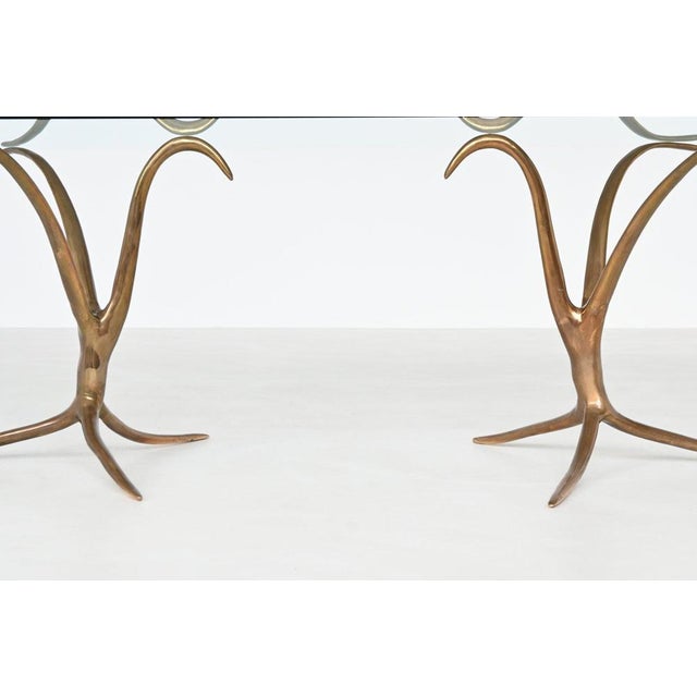 Sculptural Dining Table in Bronze and Glass, Belgium, 1970 For Sale - Image 11 of 18