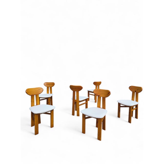1970s Scandinavian Pine Dining Chairs, 1970s, Set of 6 For Sale - Image 5 of 10