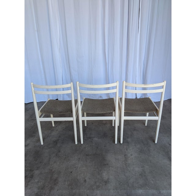 Vintage White Wooden Chair with Fabric Seat, 1970s For Sale - Image 13 of 18