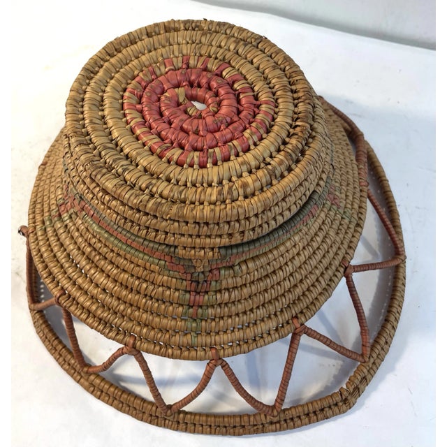 Wood Vintage Hand Crafted Artist Woven Basket For Sale - Image 7 of 8