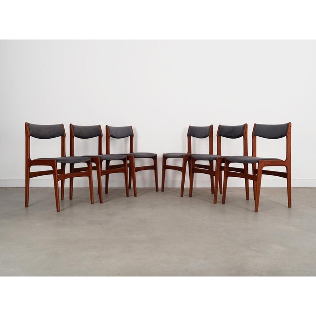 The set of six chairs made in the 1960s, Danish production. The structure is made of teak. Wood after refreshing. The...