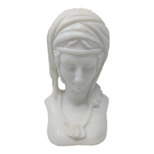Antique Italian "Bedouin Princess" Marble Bust: Orientalist Period