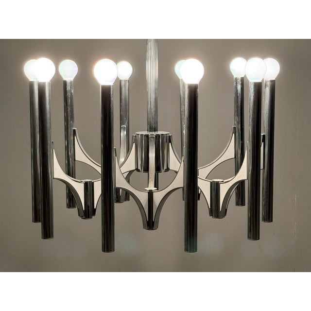 Silver Mid-Century Chandelier by Gaetano Sciolari, Italy, 1960s For Sale - Image 8 of 18