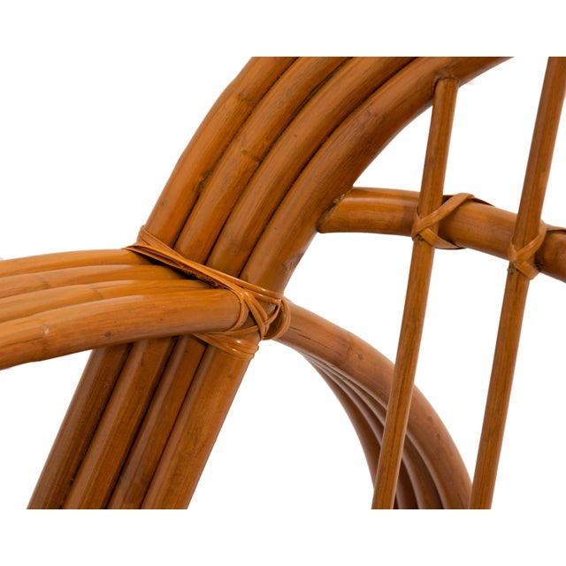 Four Strand Pretzel Rattan Set Sofa Settee Coffee Table Two End Tables After Paul Frankl Five Piece Living Room Set For Sale - Image 11 of 18