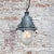 Vintage Industrial Clear Striped Glass & Gray Pendant Light For Sale - Image 4 of 6