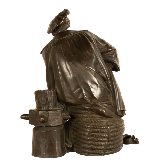 Bronze Fine Antique French School Bronze Sculpture Statue of Christopher Columbus 1870 For Sale - Image 8 of 16
