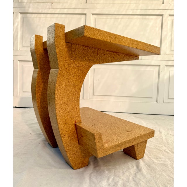 1997 KorQinc Cork Side Table by Kevin Walz – Sculptural Postmodern Sustainable Design For Sale In Los Angeles - Image 6 of 13