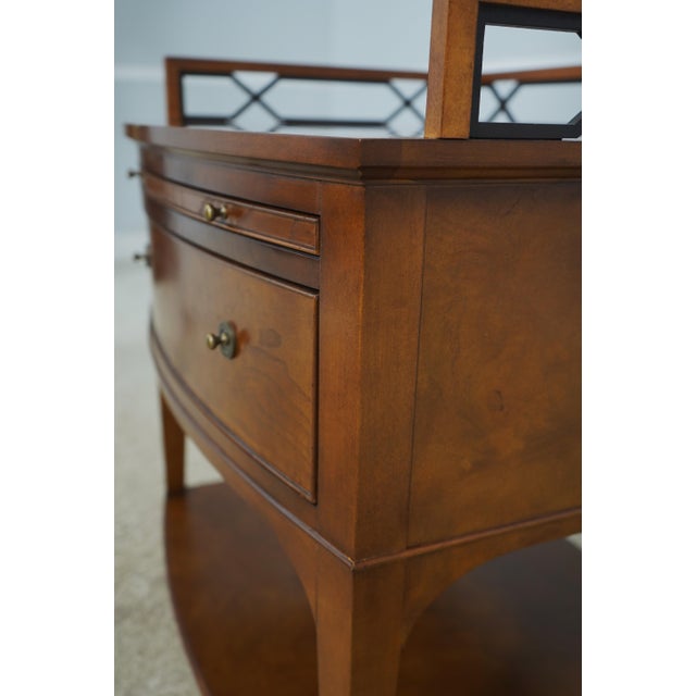 Wood Regency Style Walnut Finish Oversized Nightstand End Table For Sale - Image 7 of 12