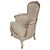An Antique Pair of Louis XV Style Linen Bergeres From Paris For Sale - Image 4 of 4