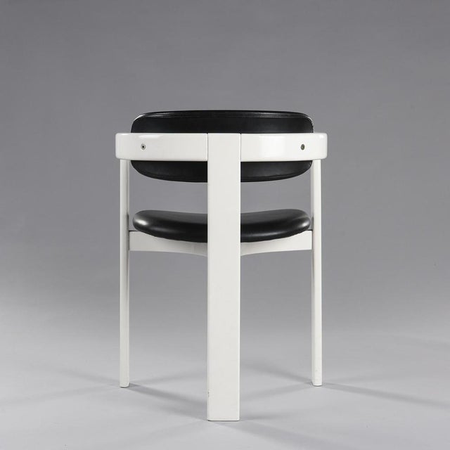 Wood Italian Black Faux Leather Lounge Chair, 1960s For Sale - Image 7 of 11