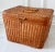 Vintage Asian Large Wicker Picnic Lidded Basket With Handles For Sale - Image 13 of 13
