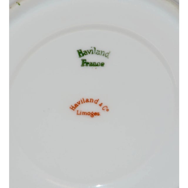 Pair of Haviland & Co. Limoges France Cream Soup Bowl and Saucer Apple Blossom For Sale In Nashville - Image 6 of 11