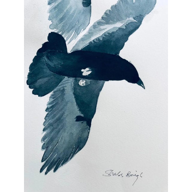 Modern "Flight 9" Framed Contemporary Abstract Bird Ink Drawing For Sale - Image 3 of 7