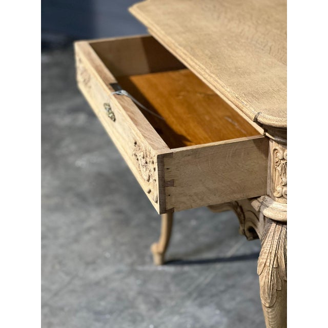 French Bleached Oak Side or Lamp Table, 1920s For Sale - Image 17 of 18