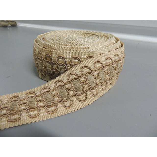 Boho Chic Copper & Tan Heavy Woven Decorative Tape Trim For Sale - Image 3 of 5