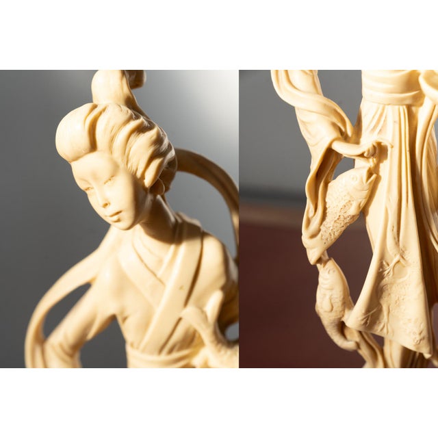 Vintage Hand-Carved Oriental Resin Sculptures, 1970s, Set of 4 For Sale - Image 3 of 12