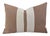 Textile French Brown W/ Cream Appliqué Stripes Wool/Linen Feather/Down Pillow For Sale - Image 7 of 7