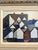 Blue 1952 Mid-Century Modern 'Rhythm of Facades' Swedish Geometric Abstract Street Scene Oil Painting, Framed For Sale - Image 8 of 9