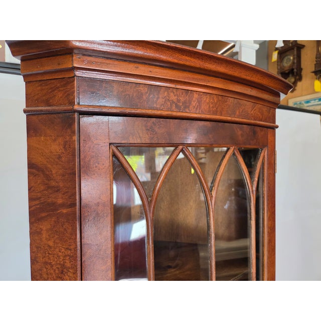 Late 20th Century Chippendale Gothic Small Carpathian Burl Elm Cupboard Corner Cabinet For Sale - Image 10 of 10
