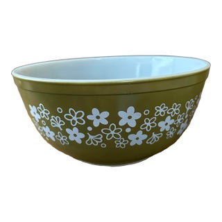 Mid Century Green Daisy Bowl For Sale