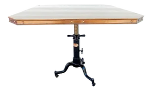 1920s Industrial Machine Age Adjustable Base Dining Cafe Table