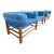 Pair of Mid-Century Modern Pine Frame Benches/Daybeds With Blue Upholstery For Sale