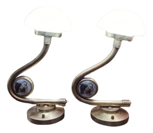 Vintage Art Nouveau Table Lamps, 1940, Set of 2
