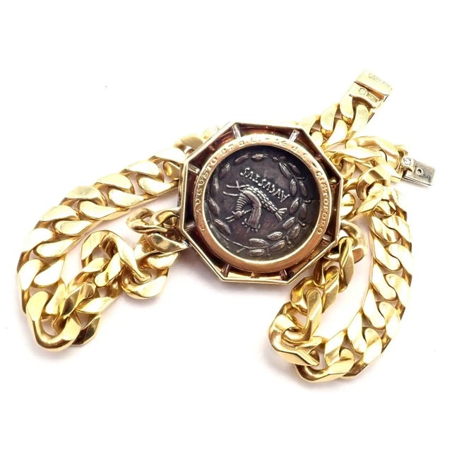 Antique Bulgari Coin Monete Diamond Yellow Gold Link Chain Necklace For Sale - Image 12 of 12