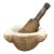 19th Century French Carved White Marble Mortar With Wood Pestle For Sale