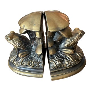 1950s Toads Under Toadstool Bookends - a Pair For Sale