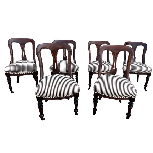 Antique 19th Century Regency Style English Carved Mahogany Dining Chairs- Set of 6 For Sale - Image 13 of 13