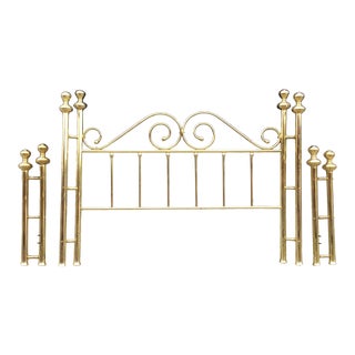 King Gold Headboard and Foot Posts For Sale