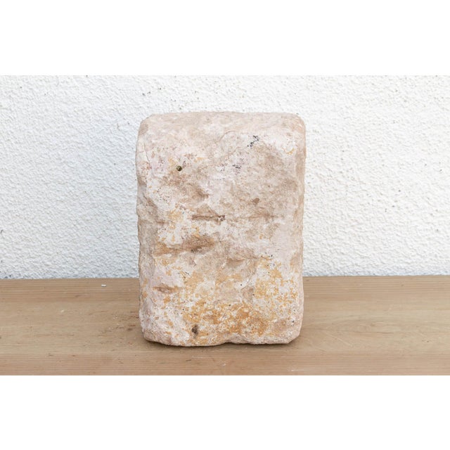 Whitewash Chevron, Antique Indian Stone Niche For Sale In Los Angeles - Image 6 of 7
