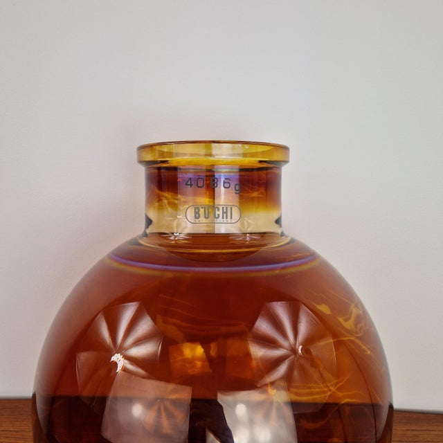 Industrial Amber Glass Evaporation Flask from Buchi, 1980s, in Flawless conditions. Designed 1980 to 1989 This piece has...