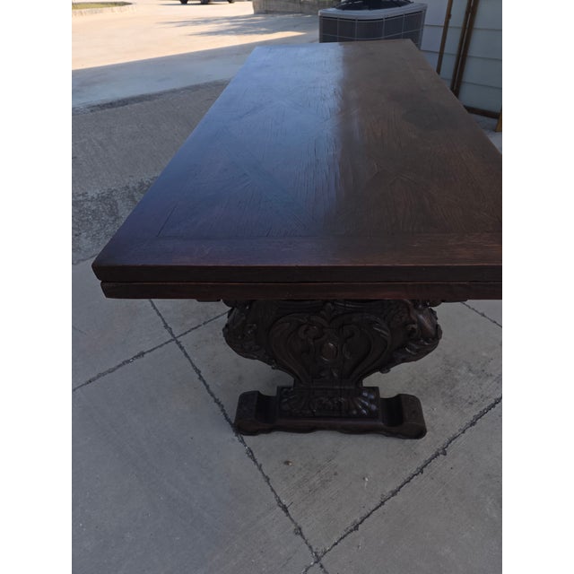 Italian Draw Leaf Refrectory Table For Sale - Image 4 of 15