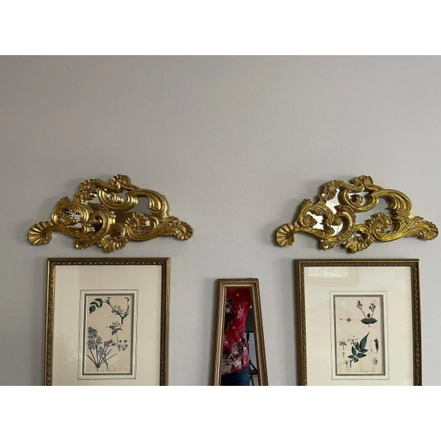 Vintage Gilded Decorative Scroll Mirror Wall Swags - a Pair For Sale - Image 9 of 12
