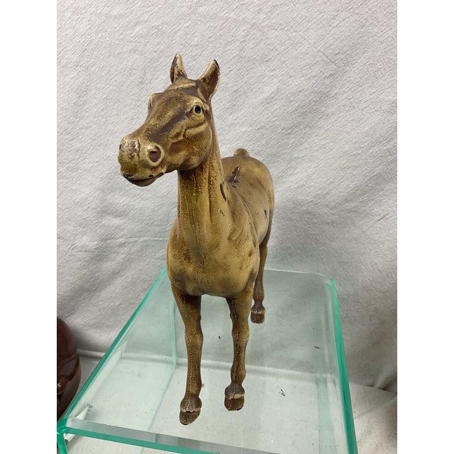 1930s Vintage Iron Full Bodied Horse Doorstop For Sale - Image 5 of 9