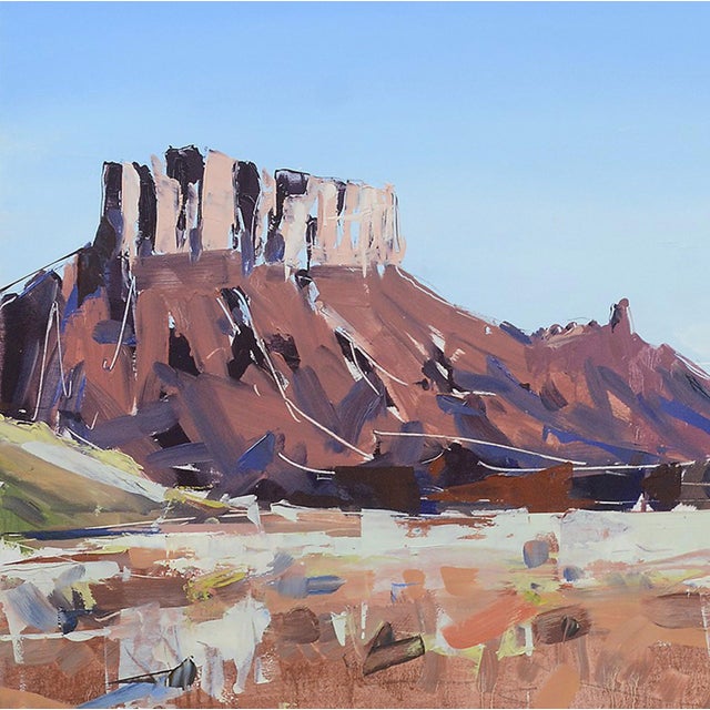 This artwork depicts the rugged beauty of the Moab plateaus, showcasing expansive landscapes characterized by bold,...