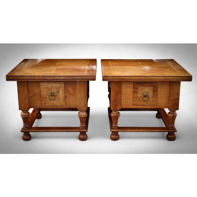Up for grabs here is a stunning pair of bedside tables by barker & stonehouse. made using solid fruit woods and granite...