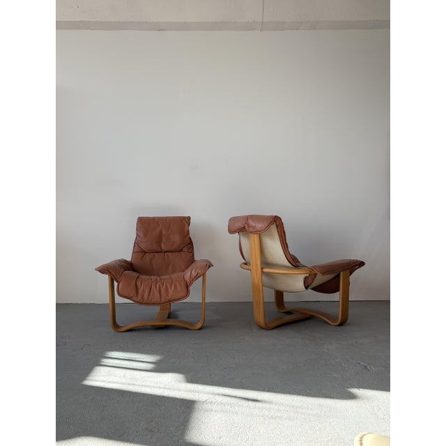Ingmar Relling Mid-Century Leather Armchairs from Westnofa, Norway, 1970s, Set of 2 For Sale - Image 4 of 10
