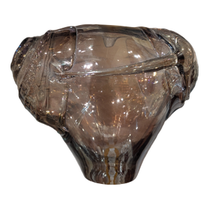 Jim Wayne Smoky Irredescent Art Glass Vessel