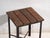This antique industrial stool in pine wood and iron is an industrial seat with a tubular iron frame and a pine slatted...