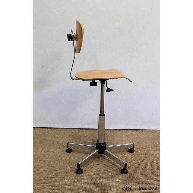 Adjustable Architect's Chair in Chromed Metal, 1960s For Sale - Image 12 of 18