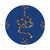 Traditional Thistle And Snake Blue Vegan Leather Round Pebble Placemat, Set of 4 For Sale - Image 3 of 5