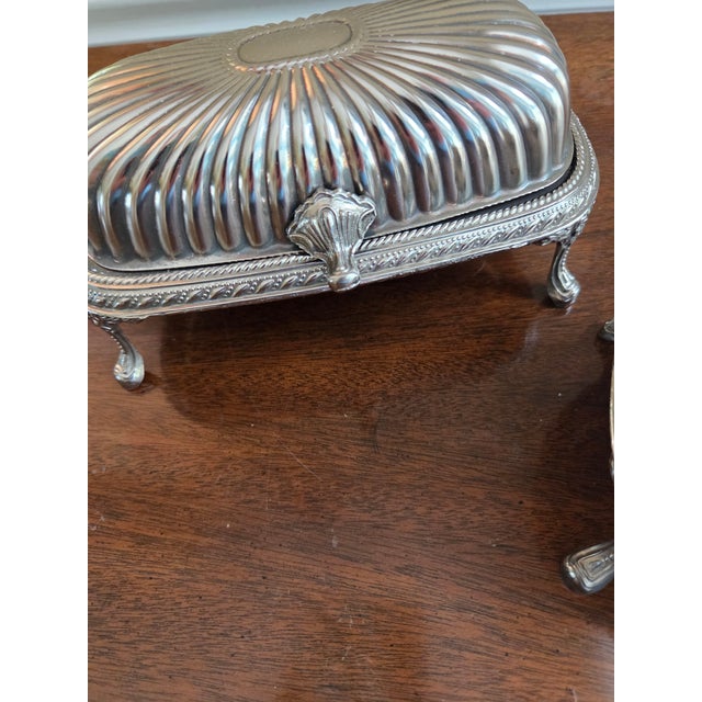 Vintage Silver Plated Domed Scalloped Butter Dish For Sale - Image 12 of 12