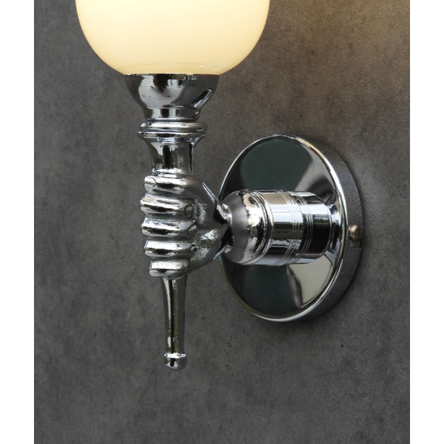 1960s Vintage French Torchère Wall Lights by André Arbus, 1960, Set of 2 For Sale - Image 5 of 6