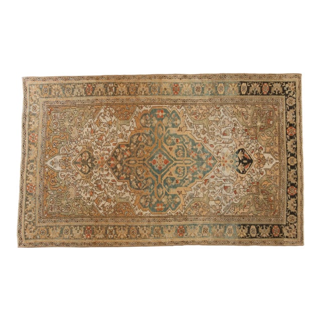 1930s Vintage Persian Sarouk Shield Medallion Wool Rug For Sale