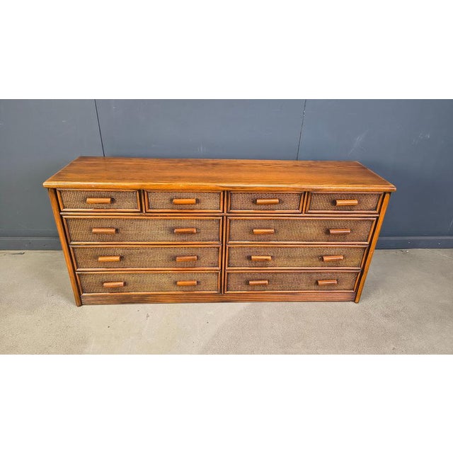 Vintage Rattan and Bamboo Chest of Drawers, 1970s For Sale - Image 11 of 12
