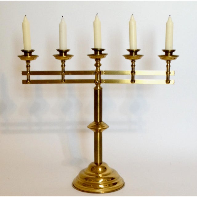 Large Mid 20th Century Articulating Gilt Brass Candelabra For Sale - Image 12 of 12