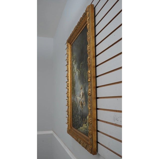 Age: Approx: 30 Years Old Details: Gold Gilt Finish Quality Construction Artist Signed M.Henry Nice Decorative Painting...
